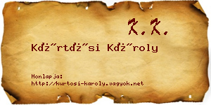 Kürtösi Károly névjegykártya