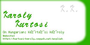 karoly kurtosi business card